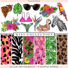 Load image into Gallery viewer, Pretty Wild Clipart + Pattern Bundle