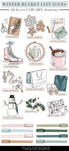 Planner Icons, Winter Chill - Bucket List Icons - TWG Designs