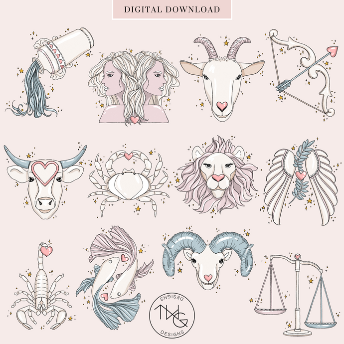 Sweet Zodiac Clipart Collection
